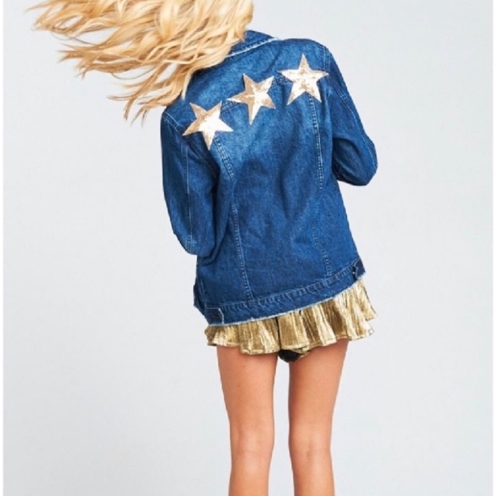 Show Me Your Mumu Star Detail Denim Jacket